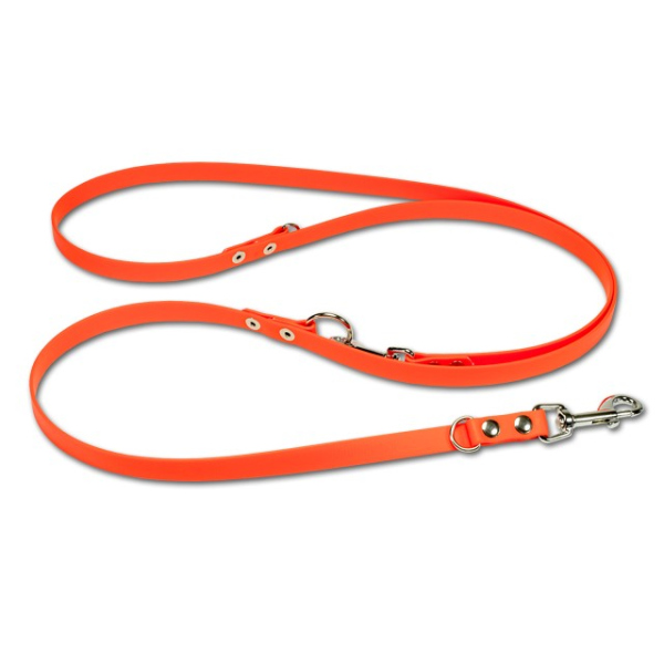 Mystique® Biothane verstellbare Leine 16mm neon orange 300cm