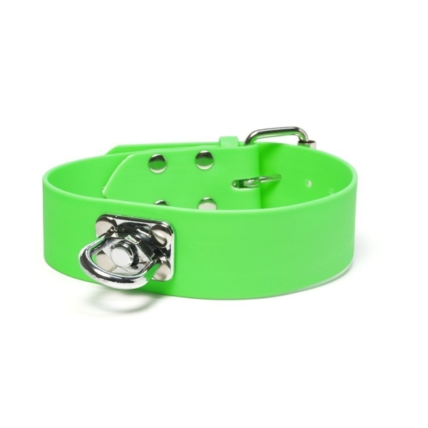 Mystique® BioThane® Schweißhalsband 38 mm Neon Grün 35-45cm