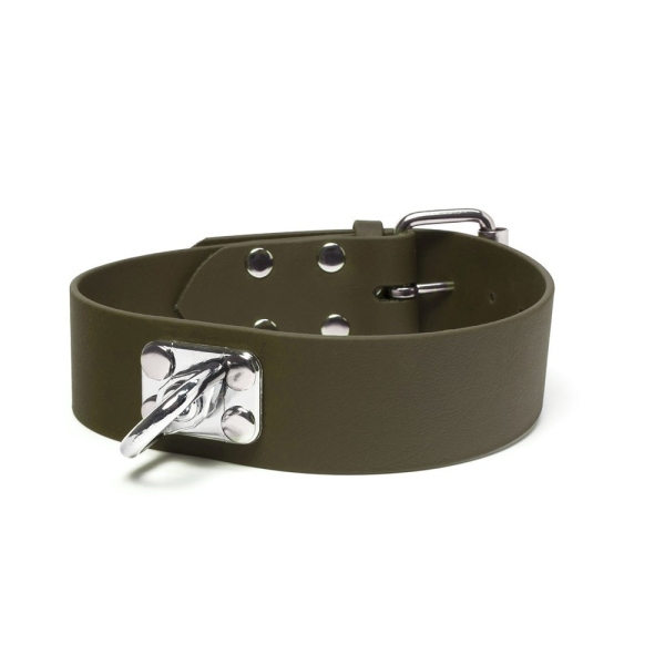 Mystique® BioThane® Schweißhalsband 38 mm Khaki 60-70cm