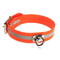 Mystique® Biothane Schweisshalsband 38mm reflex orange gold 35-45cm