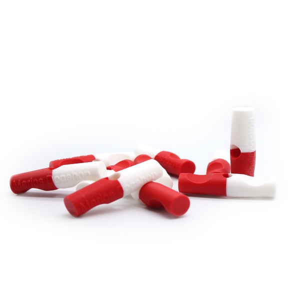MewogS Plastic toggle Wurfgriff Dummy rot-weiß 1