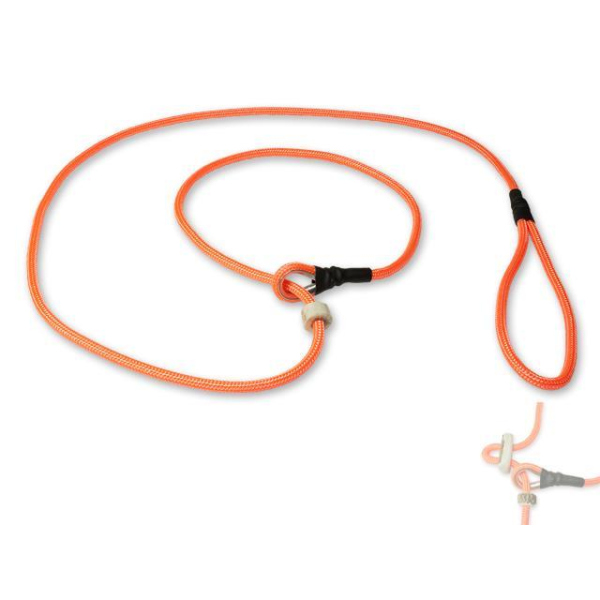 Mystique® Field trial Moxonleine Retrieverleine 6mm 130cm mit Zugbegrenzung neon orange