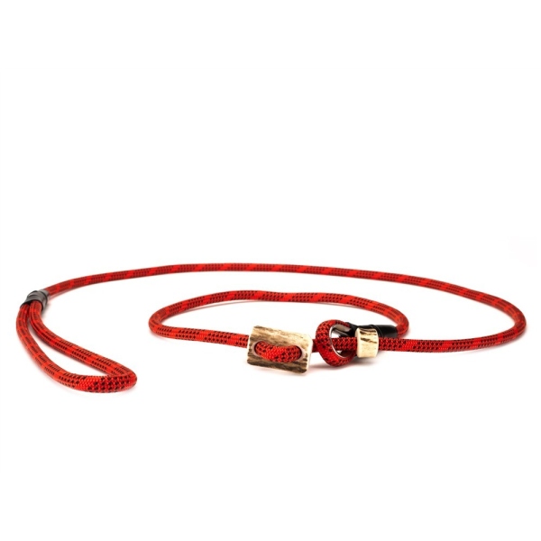 Mystique® Field trial Moxonleine Retrieverleine 6mm 130cm rot / schwarz