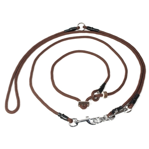 Mystique Hunting Profi Umhängeleine 6mm mit Zugbegrenzung M 295cm braun