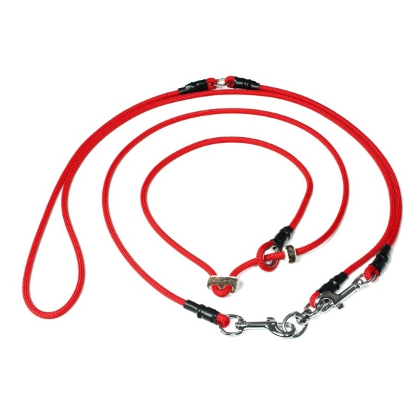 Mystique Hunting Profi Umhängeleine 6mm mit Zugbegrenzung M 295cm rot