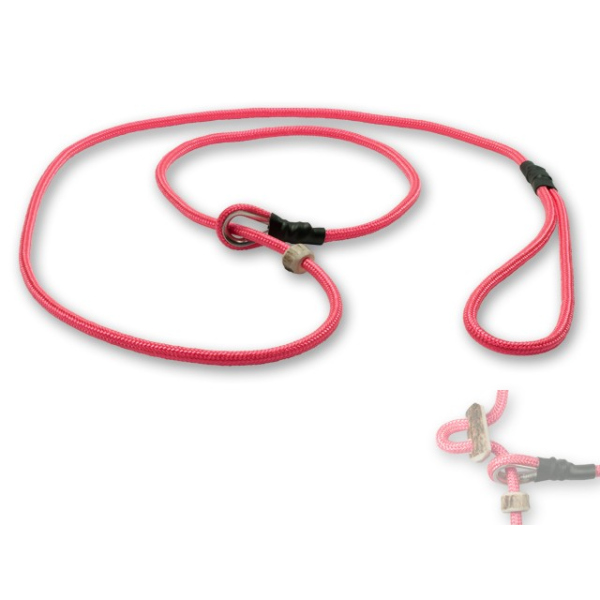 Mystique® Field trial Moxonleine Retrieverleine 6mm 150cm mit Zugbegrenzung pink