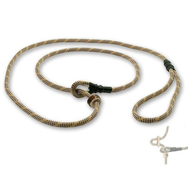 Mystique® Field trial Moxonleine Retrieverleine 6mm 150cm mit Zugbegrenzung beige / blau