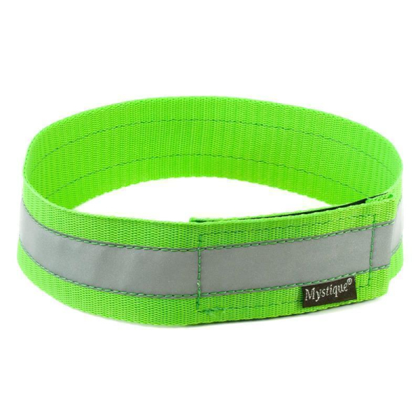 Mystique® Signalhalsband mit Klettverschluss Reflexhalsband 45cm neon grün