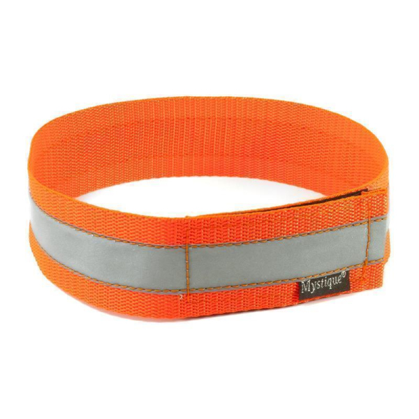 Mystique® Signalhalsband mit Klettverschluss Reflexhalsband 50cm neon orange