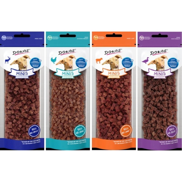 DOKAS Minis Mix Hundesnacks Training – Lamm, Huhn, Ente & Hirsch