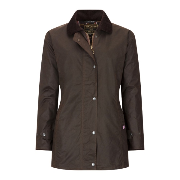 Walker and Hawkes Damen Wachsjacke Victoria – Braun 40