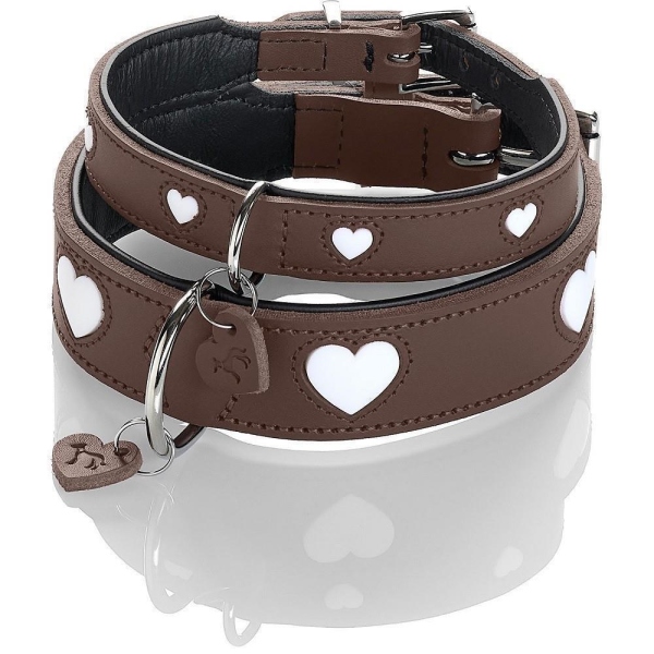 Dogs My Love Hundehalsband Aus Echtleder – Gepolstert, In 3 Größen (29,2–35,6 Cm), Braun