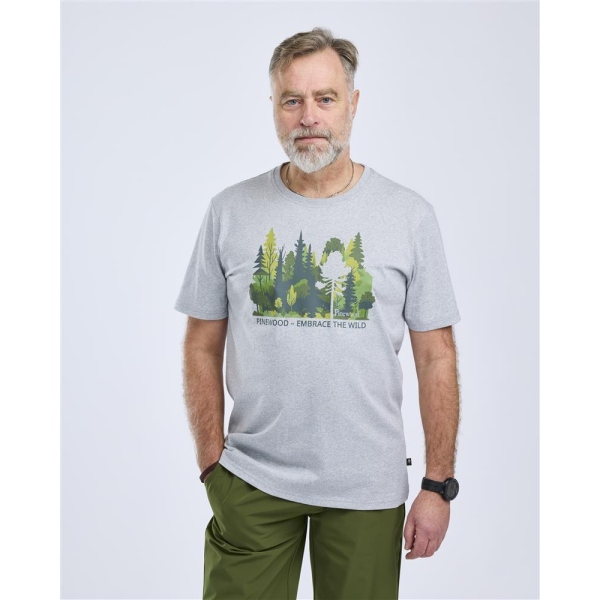 Pinewood 5449 Finnveden Recycled Outdoor T-Shirt L.Grey Melange Forest (463)