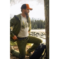 Pinewood 5449 Finnveden Recycled Outdoor T-Shirt L.Grey Melange Forest (463) S