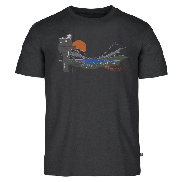 Pinewood 5449 Finnveden Recycled Outdoor T-Shirt D.Anthracite Melange Sunset (464)