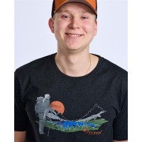 Pinewood 5449 Finnveden Recycled Outdoor T-Shirt D.Anthracite Melange Sunset (464) XL