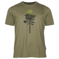 Pinewood 5449 Finnveden Recycled Outdoor T-Shirt Olive Melange Pine Tree (769)