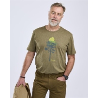 Pinewood 5449 Finnveden Recycled Outdoor T-Shirt Olive Melange Pine Tree (769) XL