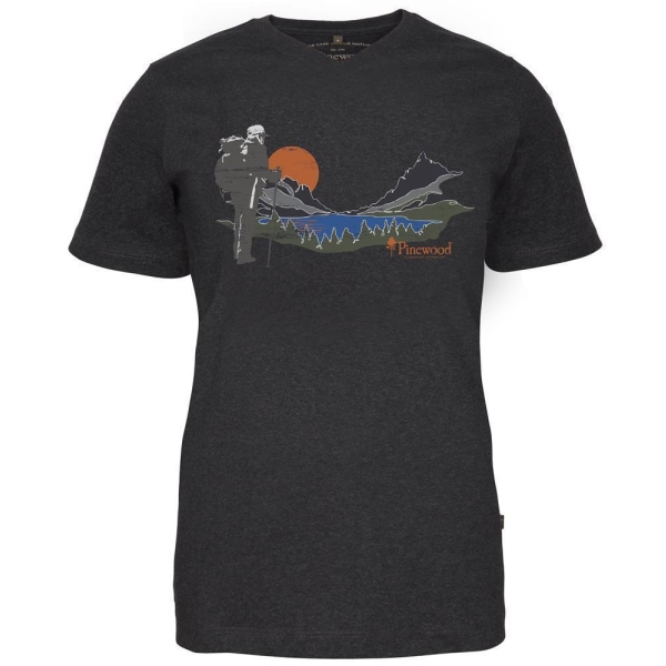 Pinewood 3449 Finnveden Recycled Outdoor Damen T-Shirt D.Anthracite Melange Sunset (464) S