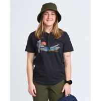 Pinewood 3449 Finnveden Recycled Outdoor Damen T-Shirt D.Anthracite Melange Sunset (464) S