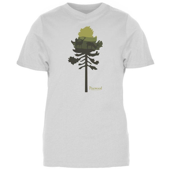 Pinewood 3449 Finnveden Recycled Outdoor Damen T-Shirt White Melange Pine Tree (619) M