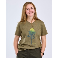 Pinewood 3449 Finnveden Recycled Outdoor Damen T-Shirt Olive Melange Pine Tree (769) M