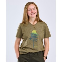 Pinewood 3449 Finnveden Recycled Outdoor Damen T-Shirt Olive Melange Pine Tree (769) XL