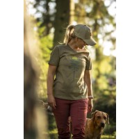 Pinewood 3449 Finnveden Recycled Outdoor Damen T-Shirt Olive Melange Pine Tree (769) XL