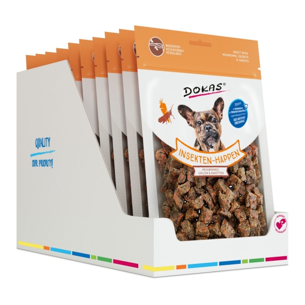 DOKAS - Insekten-Happen - Mehlwurm, Grille, Karotte 10er Pack (10x100g)