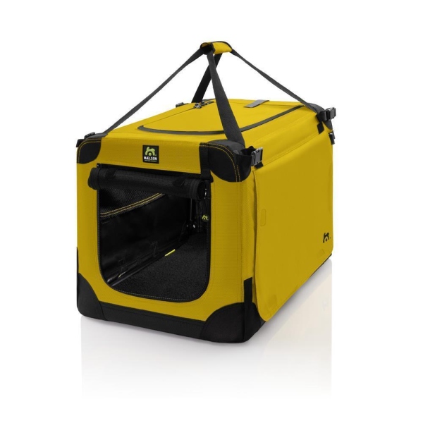 Maelson Soft Kennel faltbare Hundebox mit Tragegriff Saffron Yellow