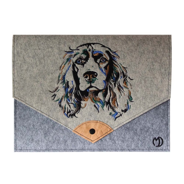 Dokumentenmappe Spaniel blau