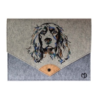 Dokumentenmappe Spaniel blau