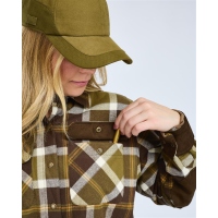 Pinewood 3429 Douglas Damen Bluse Olive Green/Creme White (773) L