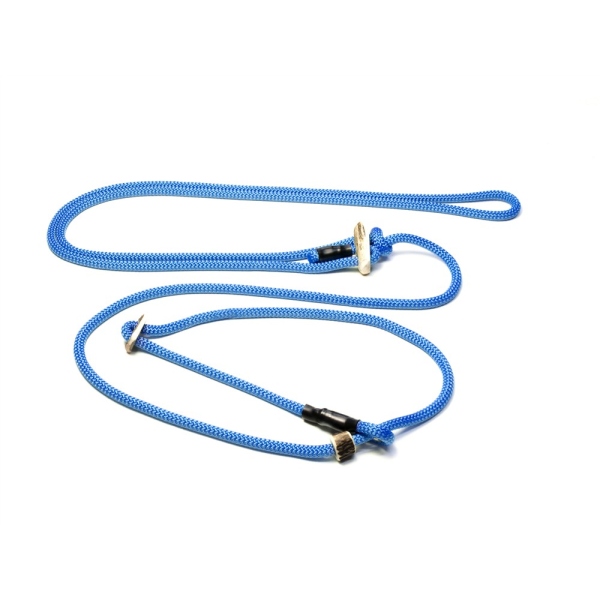 Hunting Profi lautlos Umhängeleine 8mm mit Zugbegrenzung 280cm hellblau