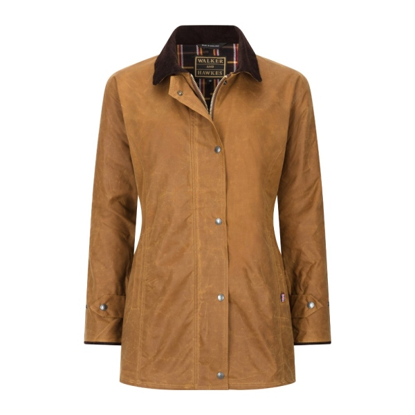 Walker and Hawkes Damen Wachsjacke Victoria – Beige 36
