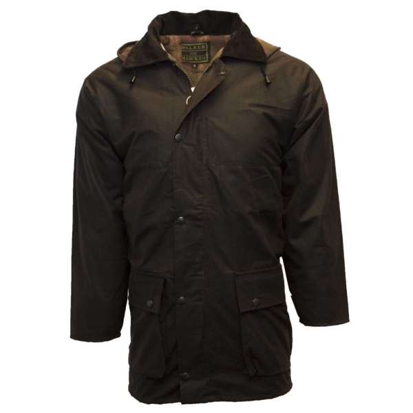 Walker and Hawkes Wachsjacke Benson braun S