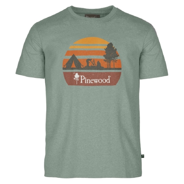 Pinewood 5449 Finnveden Recycled Outdoor T-Shirt Aqua Gr. Melange Campsite (469)