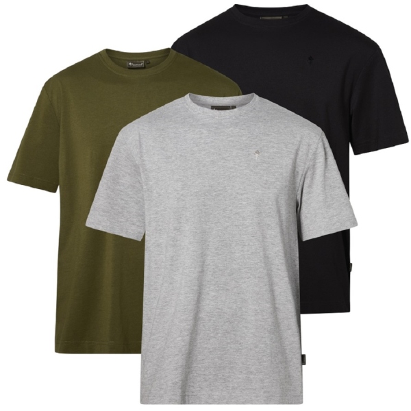 Pinewood 5447 3-Pack T-Shirt Grey Melange/Pine/Black (472) M