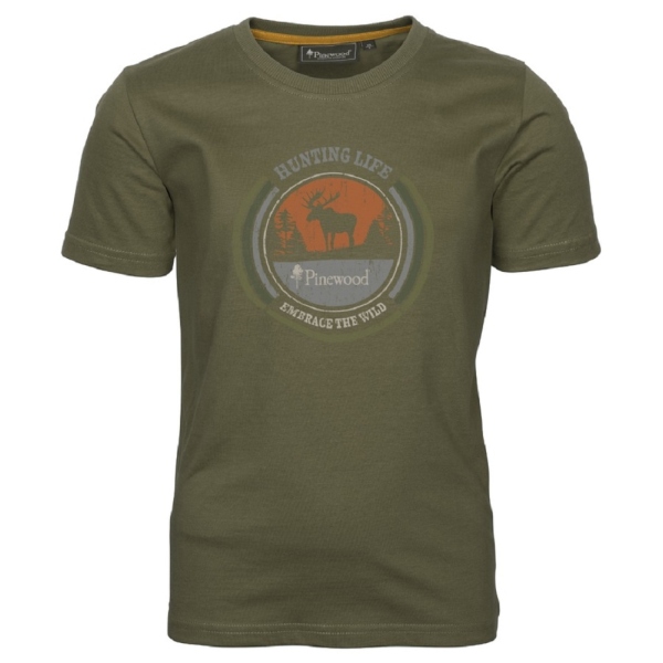 Pinewood 6466 Elch T-Shirt Kids H.Olive (713)
