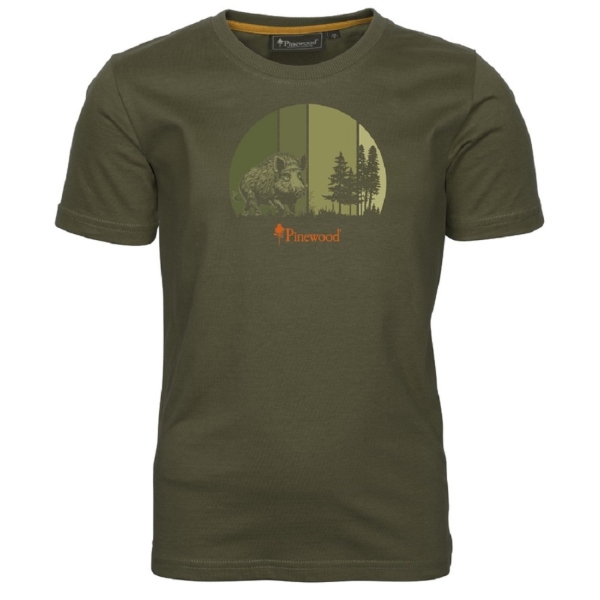 Pinewood 6467 Wild Boar Kids T-Shirt Olive (107)