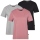 Pinewood 3447 3-Pack Damen T-Shirt Grey Melange/D.Pink/Black (473)