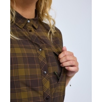 Pinewood 3121 Abisko Wanderbluse Damen Kurzarm D.Olive/D.Sandstone (778)