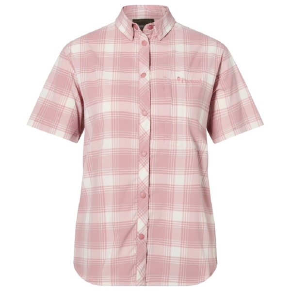 Pinewood 3121 Abisko Wanderbluse Damen Kurzarm L.Pink/White (850)