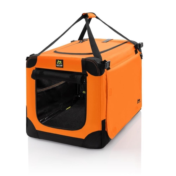 Maelson Soft Kennel faltbare Hundebox -Neon Orange- M 82 - (82 x 59 x 59 cm)