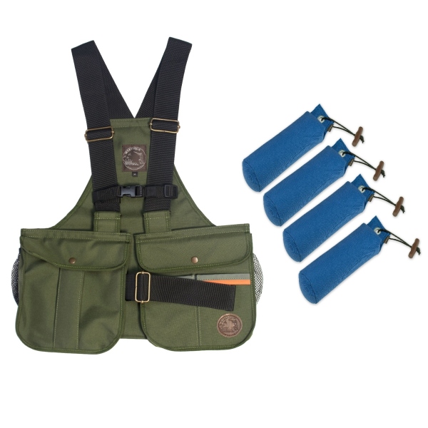 Mystique Dummyweste Trainer Khaki + 4x Dummy 500g Set L blau