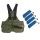 Mystique Dummyweste Trainer Khaki + 4x Dummy 500g Set L blau