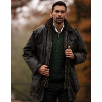 Walker and Hawkes Greendale Wachsjacke 3-in-1 Herren oliv XL