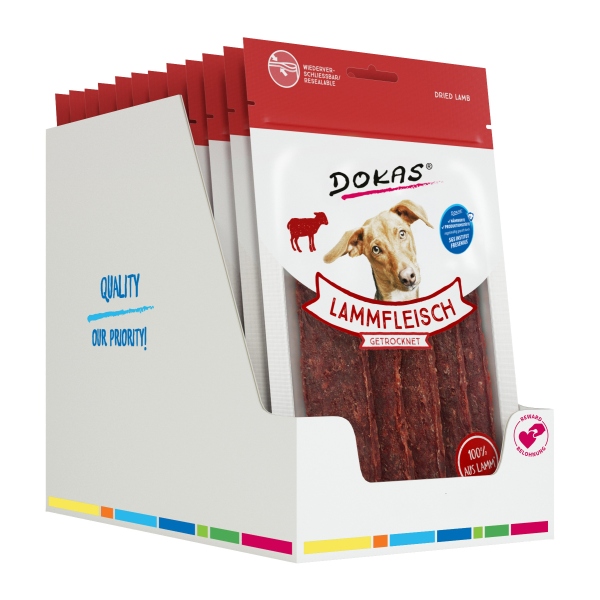 DOKAS - Lammfleisch getrocknet 12er Pack (12 x 70g)