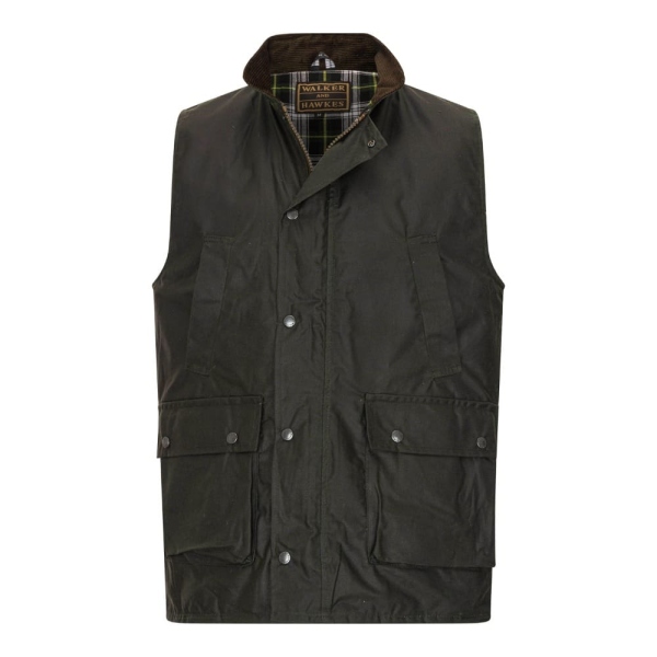 Walker and Hawkes Herren Wachsweste Winchester – Olive