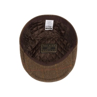 Walker and Hawkes Herren Tweed Flat Cap Derby Cambridge – Brown Tweed